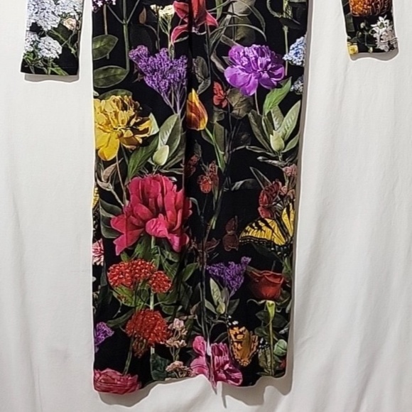 $395 Unworn Alice + Olivia Delora Floral Long Sleeve Body-Con Dress - Picture 11 of 15